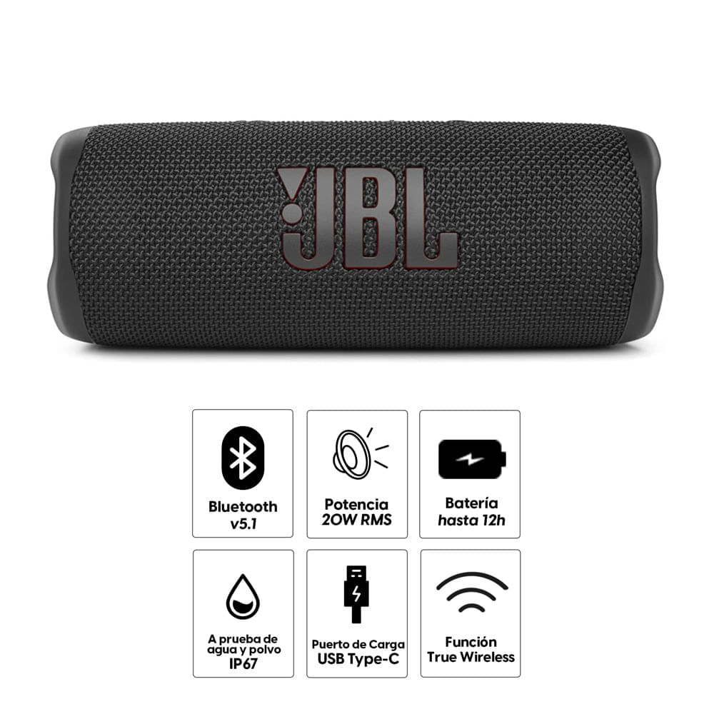 Parlante Bluetooth JBL Flip 6 Wireless de 20W 