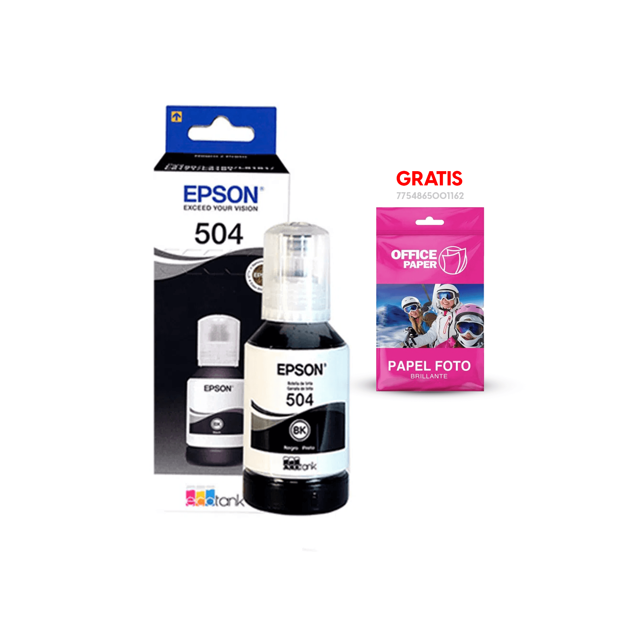 Botella de tinta Epson T504120-AL de 127 ml, color negro