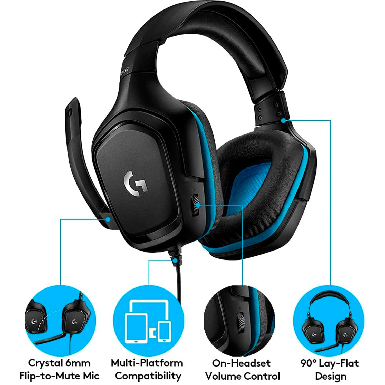 Audífonos Gamer Logitech G432 Tecnología DTS 7.1 USB - Tienda Claro