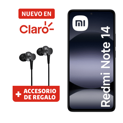 Redmi Note 14 256GB Negro + Headphones + Portabilidad + Postpago + Plan Max Ilimitado 79.90 P(0c)