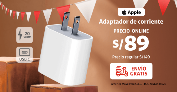 adaptador de corriente a s/89 con envi gratis en cyber wow de claro