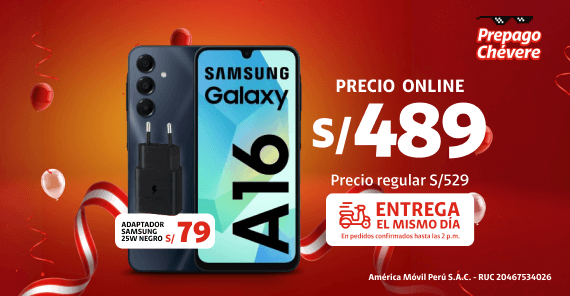 celular samsung a16 de 128gb negro a s/539 por cyber wow claro 